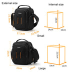 Cwatcun D140 Shoulder Crossbody Camera Storage Bag Shockproof Dropproof Leisure Outdoor Small Bag, Small Black, Large Black