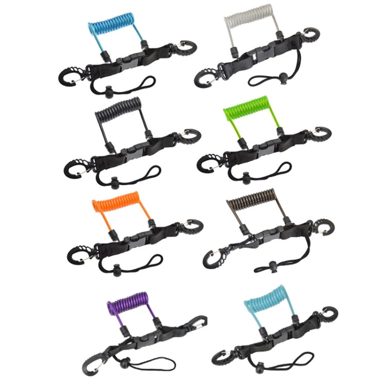 Diving Camera TPU Spring Steel Wire Retractable Anti-lost Rope, Transparent Blue, Transparent Black, Transparent Green, Transparent, Orange, Black, Lake Blue, Transparent Purple