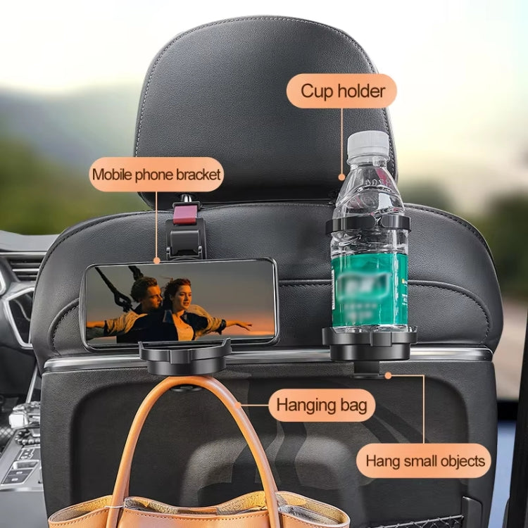 3 In 1 Car Seat Back Hanger for Cup and Phone Vehicle Seat Headrest Hooks