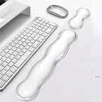 Cool Silicone Keyboard Wrist Rest Mouse Pad Relieve Wrist Fatigue, Small Transparent, Small Transparent Gray, Small Green, Large Transparent, Large Transparent Gray, Large Green