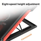 NUOXI X100 11-Fans LED Screen Adjustable Laptop Radiator Cooling Rack, X100 11-Fans