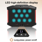 NUOXI X100 11-Fans LED Screen Adjustable Laptop Radiator Cooling Rack, X100 11-Fans