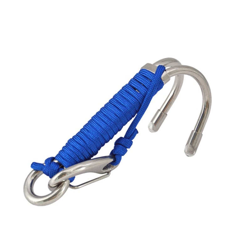 Diving Double-headed Stainless Steel Flow Hook With Safety Rope, Blue, Black, White, Red, Yellow, Pink, Light Green Luminous, Sky Blue Luminous