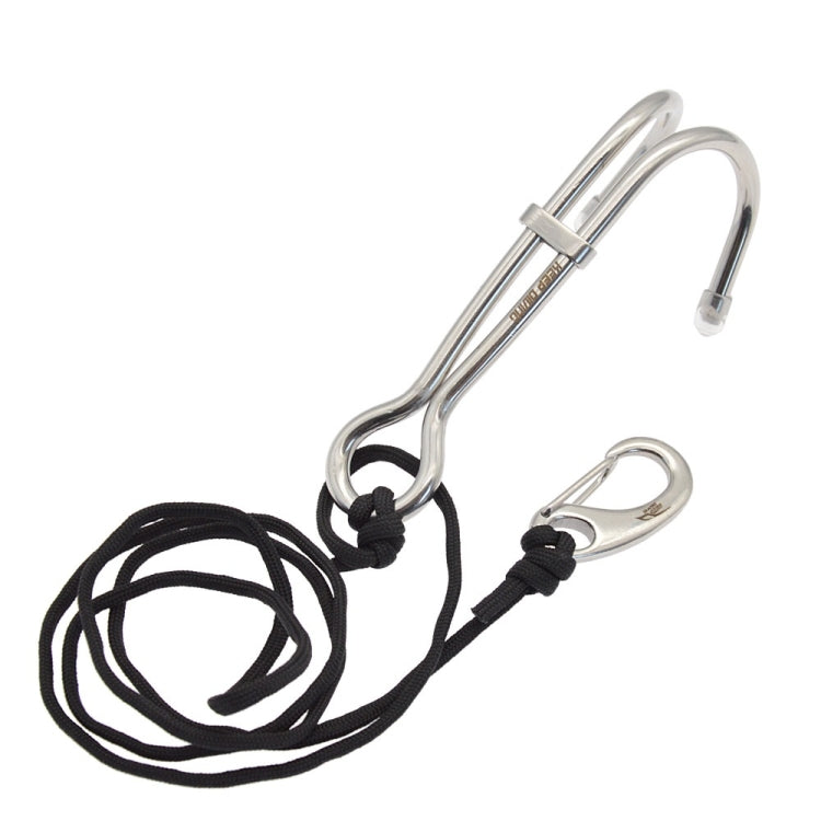Diving Double-headed Stainless Steel Flow Hook With Safety Rope, Blue, Black, White, Red, Yellow, Pink, Light Green Luminous, Sky Blue Luminous