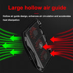 NUOXI 3-fans LED Light Adjustable Laptop Radiator Cooling Rack, 3-fans