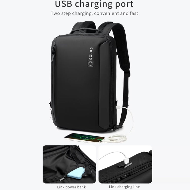 Ozuko Business Laptop USB Backpack Men Schoolbag