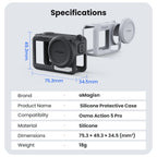 For DJI Osmo Action 5 Pro aMagisn Silicone Protective Case with Lanyard and Lens Cap