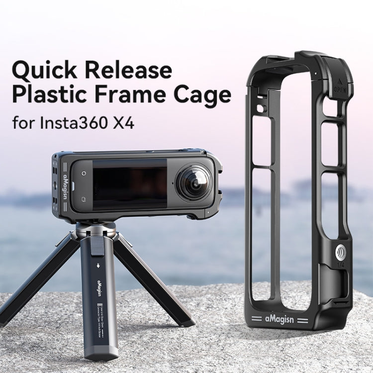 For Insta360 X4 aMagisn Quick-release Plastic Rabbit Cage Expansion Frame, Quick-release Plastic Frame