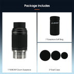 SVBONY SV230 1.25/2 Inch Universal Astronomy Wide Angle Zoom Eyepiece 8-20mm 57-72 Degrees, SV230