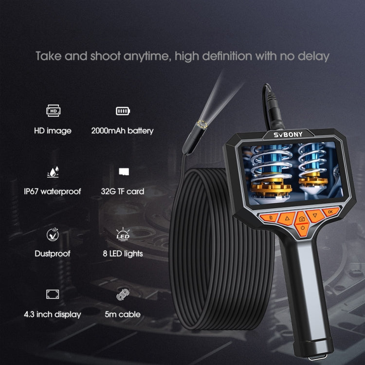 SVBONY SM501 Industrial Borescope 2 Megapixel HD 4.3-inch IP67 Waterproof Probe