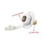 Brass Water Inlet Check Valve For Yacht RV With Adapter, White With Adapter, Black With Adapter