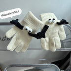 Fall Winter Couple Students Magnetic Warm Gloves Cute Dolls Outdoor Hand In Hand Mittens, Average