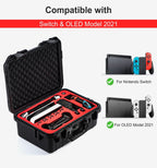 DEVASO For Switch / OLED IP67 Waterproof Storage Case Hardshell Bag, Orange Blue, Black White, Black, Orange Blue+Shoulder Strap, Black White+Shoulder Strap, Black+Shoulder Strap