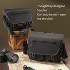 Cwatcun D142 Vintage Camera Bag Shoulder Messenger Bag Camera Digital Storage Bag, Small Black, Medium Black, Large Black