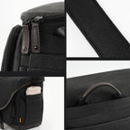 Cwatcun D142 Vintage Camera Bag Shoulder Messenger Bag Camera Digital Storage Bag, Small Black, Medium Black, Large Black