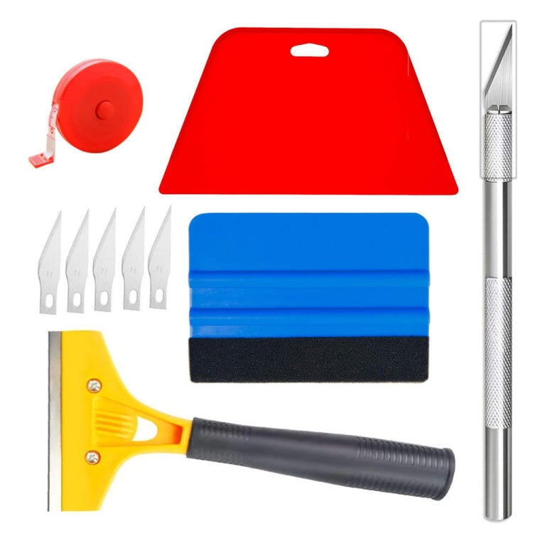 Wallpaper Smoothing Kit Car Vinyl Wrapping Tool Scraper, 10 In 1