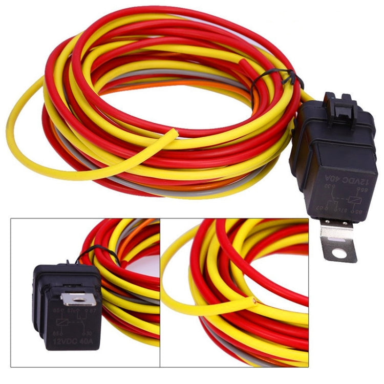 40A Dual Electric Thermostat Cooling Fan Wiring Harness Kit, 40A 12V 4-pin