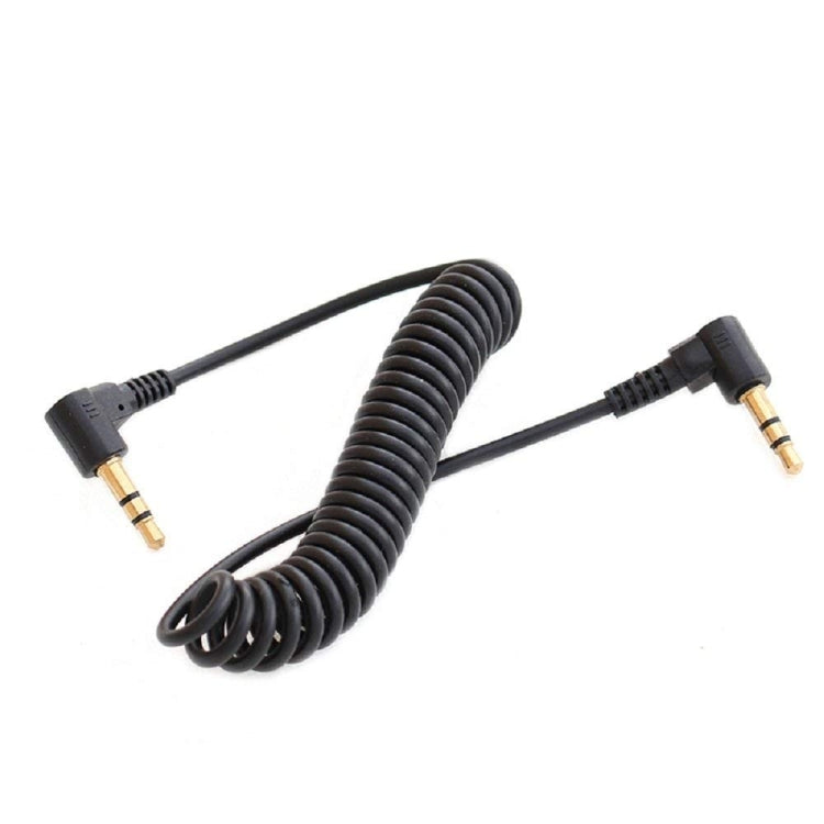 3.5mm Stereo Car Audio Cable PU Gold-plated Elbow Spring Cable