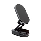 D11 Magnetic Folding Car Phone Holder Rotatable Dashboard Stick-On Navigation Stand, Black Gloosy, Silver Gloosy