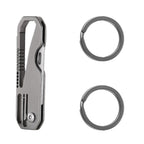 Multifunctional Titanium Keychain Outdoor Portable Defense Mini Folding Knife, With Steel Ring, With 1 Titanium Ring, With 2 Titanium Ring