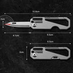 Multifunctional Titanium Keychain Outdoor Portable Defense Mini Folding Knife, With Steel Ring, With 1 Titanium Ring, With 2 Titanium Ring