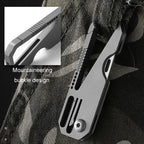 Multifunctional Titanium Keychain Outdoor Portable Defense Mini Folding Knife, With Steel Ring, With 1 Titanium Ring, With 2 Titanium Ring