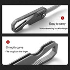 Multifunctional Titanium Keychain Outdoor Portable Defense Mini Folding Knife, With Steel Ring, With 1 Titanium Ring, With 2 Titanium Ring