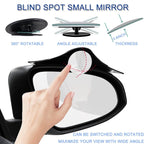 1pair Car Rearview Mirror Rain Eyebrow Blind Spot Reversing Round Mirror