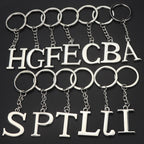 Double-Sided Three-Dimensional Plating Alphabet Keychain, A, B, C, D, E, F, G, H, I, J, K, L, M, N, O, P, Q, R, S, T, U, V, W, X, Y, Z