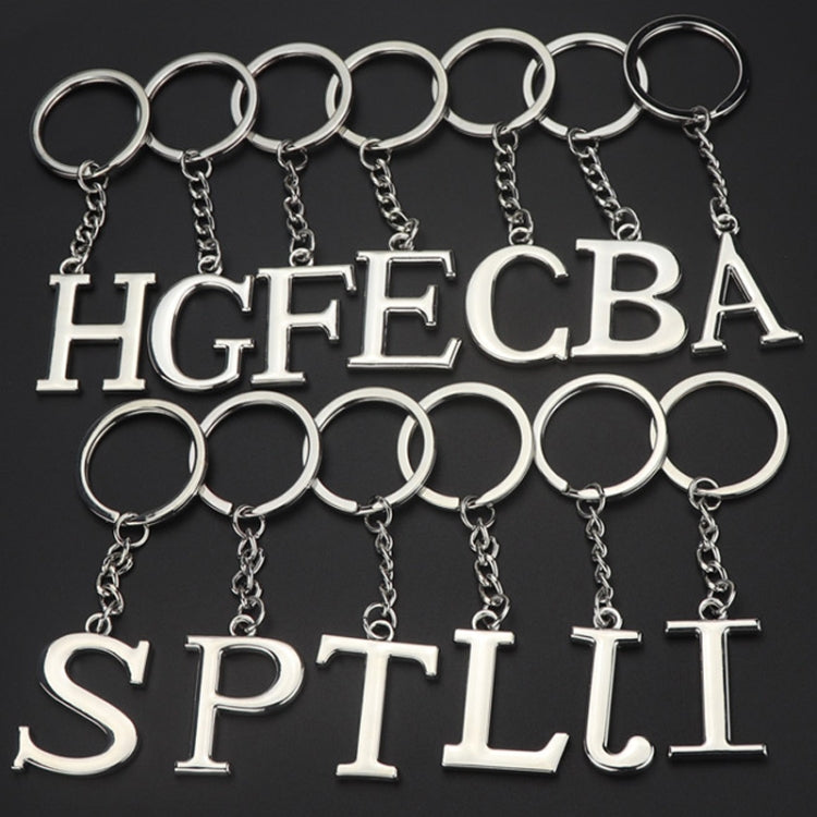 Double-Sided Three-Dimensional Plating Alphabet Keychain, A, B, C, D, E, F, G, H, I, J, K, L, M, N, O, P, Q, R, S, T, U, V, W, X, Y, Z