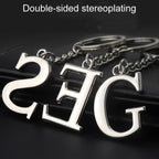 Double-Sided Three-Dimensional Plating Alphabet Keychain, A, B, C, D, E, F, G, H, I, J, K, L, M, N, O, P, Q, R, S, T, U, V, W, X, Y, Z