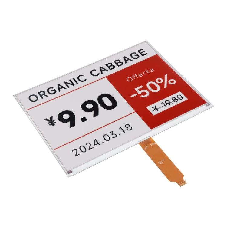 Waveshare 13.3inch 960×680 Pixels SPI Communication E-Ink Display, Nude Screen Version, Module Version