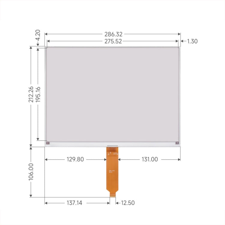 Waveshare 13.3inch 960×680 Pixels SPI Communication E-Ink Display, Nude Screen Version, Module Version