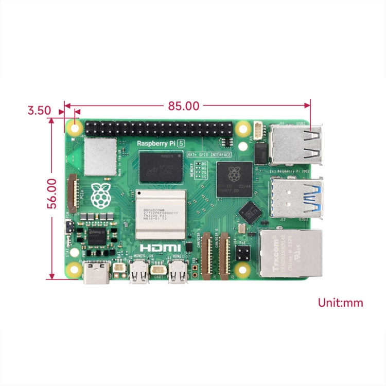 Waveshare For Raspberry Pi 5 2.4GHz Quad-Core BCM2712 Processor Development Board, 2GB, 4GB, 8GB