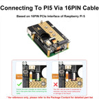Waveshare For Raspberry Pi 5 PCIe To M.2 Adapter Board Support NVMe Protocol, 27709