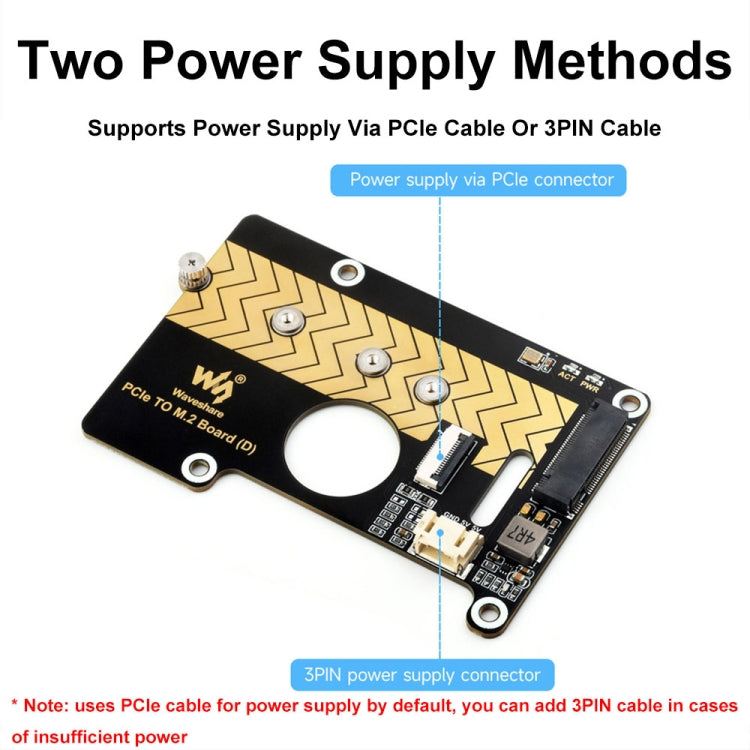 Waveshare For Raspberry Pi 5 PCIe To M.2 Adapter Board Support NVMe Protocol, 27709