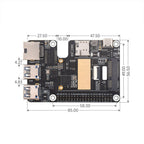 Waveshare For Raspberry Pi 5 PCIe to MiniPCIe / Gigabit Ethernet / USB 3.2 Gen1 HAT, No Accessories, SIM7600G-H, EG25-G