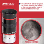 SVBONY F9152A 1.25 inch Ultra Wide Angle 68 Degree 6mm Astronomical Telescope Eyepiece, F9152A