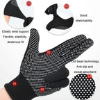 5pairs Outdoor Breathable Non-slip Particle Silicone Hiking Riding Nylon Gloves Thin Mittens