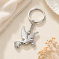 Metal Peace Dove Keychain Decorative Pendant, X-1498