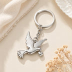 Metal Peace Dove Keychain Decorative Pendant, X-1498