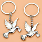Metal Peace Dove Keychain Decorative Pendant, X-1498