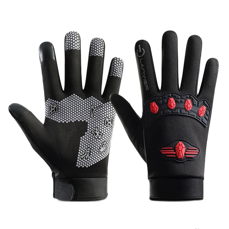 LANYIER Fall Winter Men Outdoor Motorcycle Gloves Riding Warm Windproof Anti-Slip Waterproof Touch Screen Gloves, Average