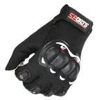 Motorcycle Gloves Men Riding Racing Anti-Slip Hard Shell Outdoor Full Finger Touchscreen Gloves, Average