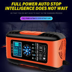 ANHTCzyx 12V/24V 6-180AH 7-Stage Smart Car Motorcycle Battery Charger, EU Plug, US Plug, UK Plug, AU Plug