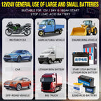 ANHTCzyx 12V/24V 6-180AH 7-Stage Smart Car Motorcycle Battery Charger, EU Plug, US Plug, UK Plug, AU Plug