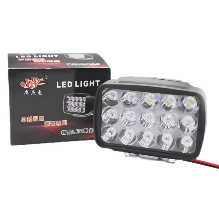 15W Electric Motorcycle External Strong LED Headlight, With Screws, With Screws + Pipe Clamps, With Screws + Pipe Clamps + Switch + 2m Extension Cord