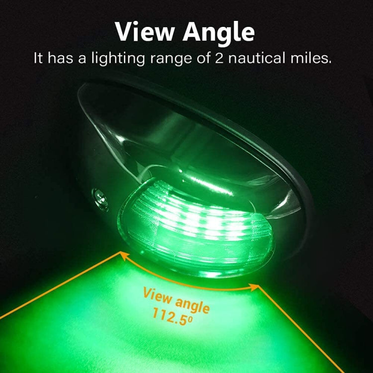 Marine Navigation Warning Light Signal LED Yacht Light, White Shell Green, White Shell Red, Black Shell Green, Black Shell Red, Silver Shell Green, Silver Shell Red