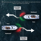 Marine Navigation Warning Light Signal LED Yacht Light, White Shell Green, White Shell Red, Black Shell Green, Black Shell Red, Silver Shell Green, Silver Shell Red