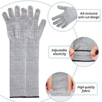 1pair Extended Anti-Cut Sleeve Gloves HPPE Anti-Scratch Arm Guard Anti-Bite Labour Gloves, 20cm Gray, 30cm Gray, 35cm Gray, 40cm Gray, 45cm Gray, 50cm Gray, 55cm Gray